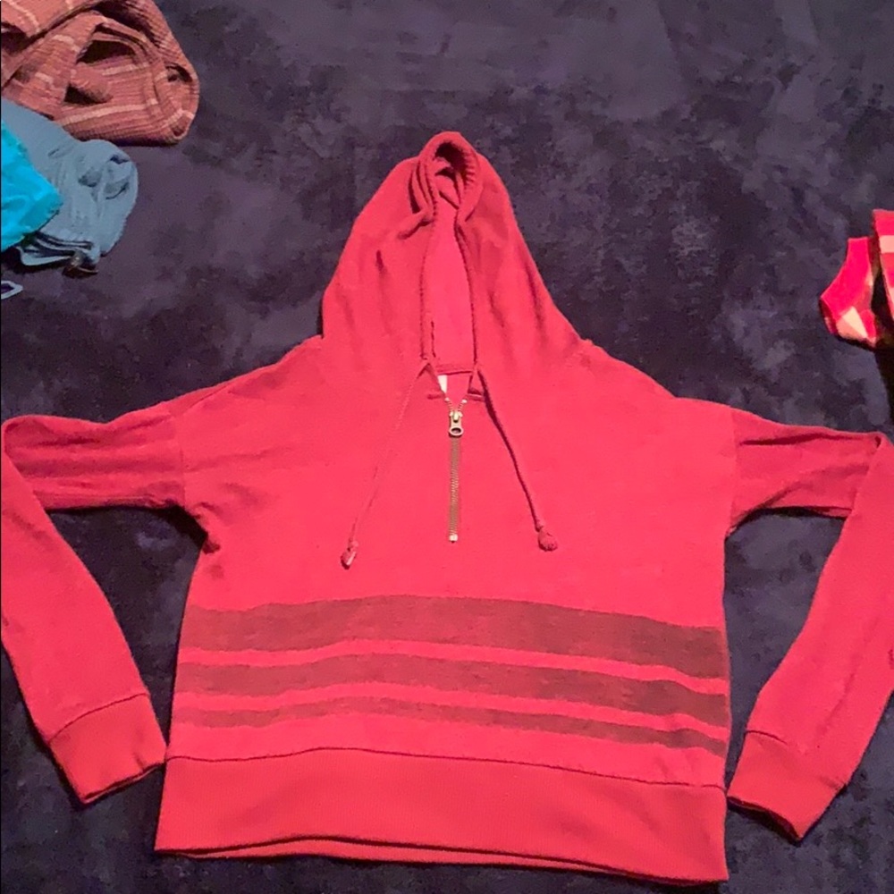 MaroonCrop top hoodie